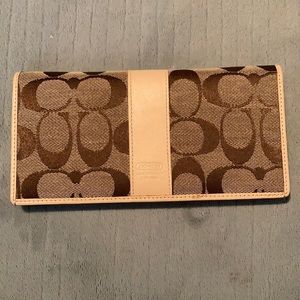 Coach Monogram Khaki Canvas-Leather Long Wallet